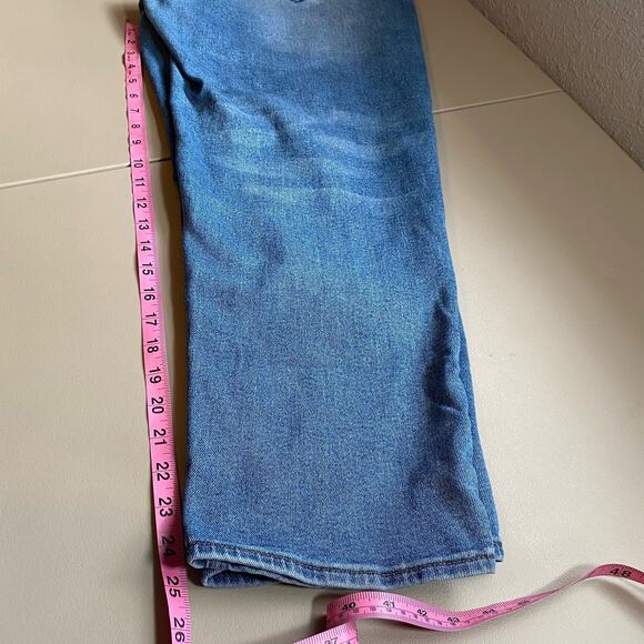 Song Womens 16 Mom Jean Medium Wash High Rise Denim Blue Straight Whiskering - Picture 5 of 7